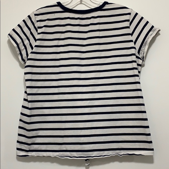 Ivory Ella Striped Tie Front T-Shirt - Picture 4 of 6
